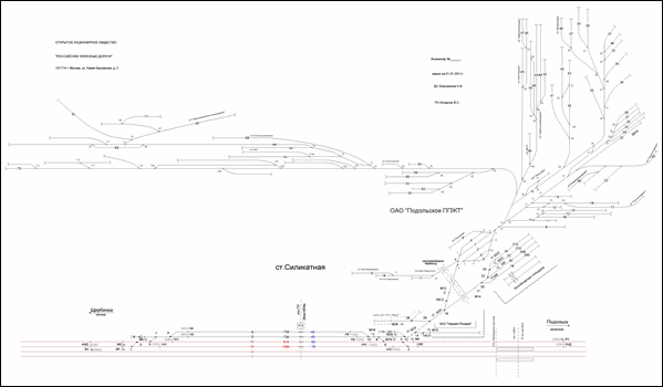 Схематический план станции Силикатная по состоянию на 2011 год.