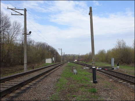 Станция Сараевка (пост 2км). Вид в западном направлении.