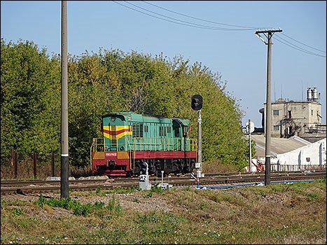Станция Кривецкая. Маневровый тепловоз ЧМЭ3-5439 в чётной горловине.